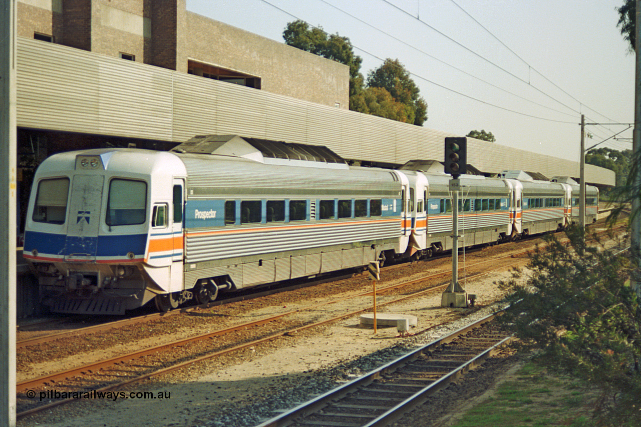208-1-18
East Perth Passenger Terminal, a four car Prospector set awaits departure time to Kalgoorlie, a WCA class is closest to the camera.
Keywords: WCA-class;Comeng-NSW;
