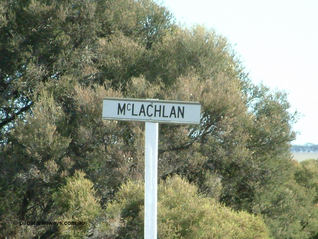 030405 153219
McLachlan, station located at the 156 km, originally opened in September 1914 and called 97 Miles till 1915, closed in August 1972, modern location signpost, 5th April 2003.
