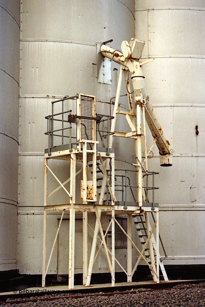 108-14
Murchison East silo complex, detail photo of Murphy silo rail loading spout.
