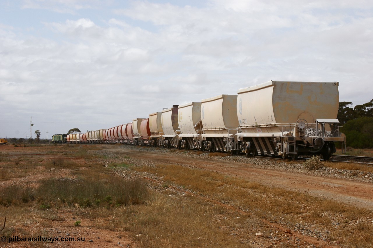 051101 6428
Parkeston, AHQF waggons seen here in Loongana Limestone service, originally built by Goninan WA for Western Quarries as a batch of twenty coded WHA type in 1995. Purchased by Westrail in 1998.
Keywords: AHQF-type;Goninan-WA;WHA-type;