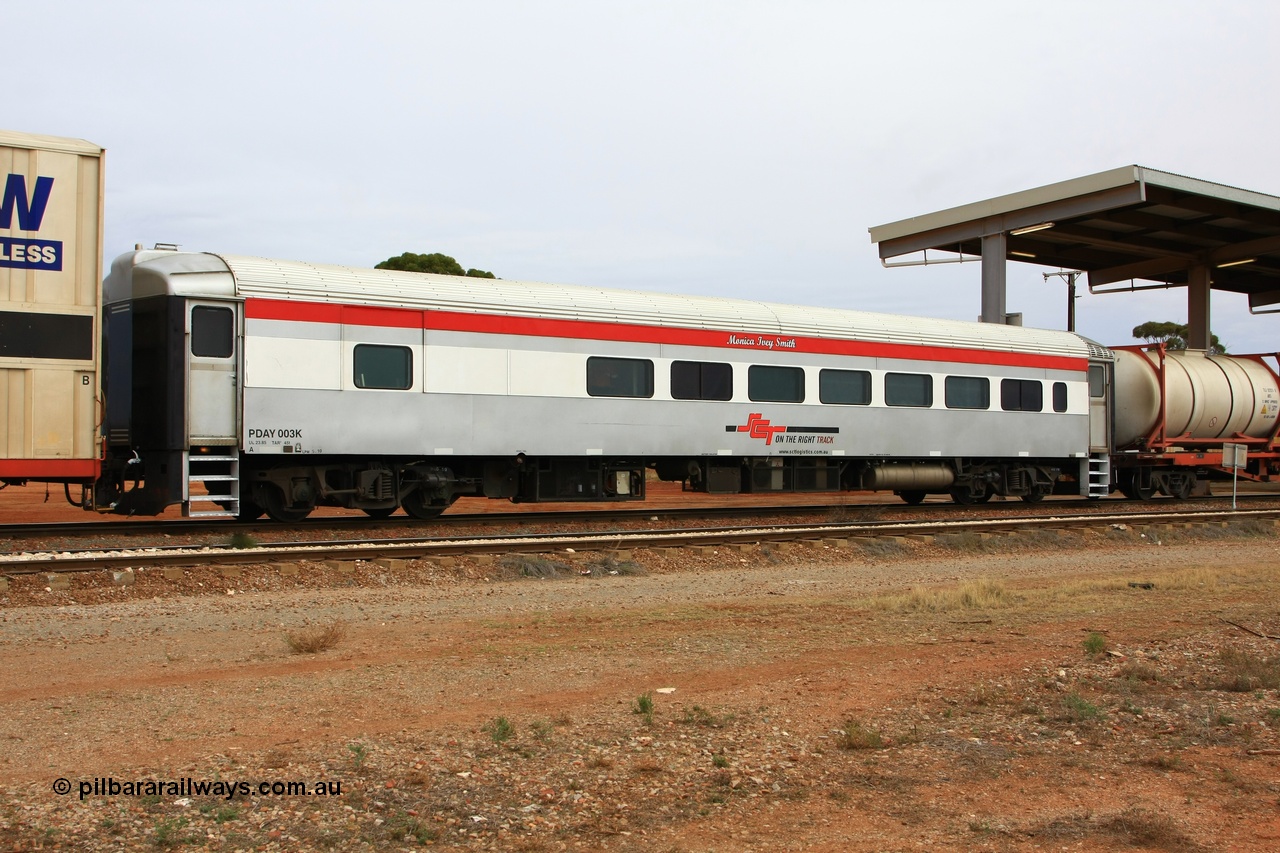100605 9174
Parkeston, SCT crew accommodation coach PSDS type PSDS 02280 'Peterborough Boys' converted by Gemco WA in 2008 from former Comeng NSW built SDS class sitting car SDS 2280 for the NSWGR.
Keywords: PSDS-type;PSDS02280;Comeng-NSW;SDS-class;
