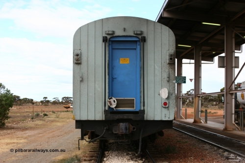 060529 4720
Parkeston, South Spur Rail AVDP type crew accommodation coach AVDP 277, built for the Commonwealth Railways by Comeng NSW as a brake van with sleeping accommodation as HRD type HRD 277 in 1971, modified for relay working in 1977, recoded to AVDY in 1983, then in 2002 leased for MurrayLander service before being sold to South Spur Rail and in this livery from mid 2005.
Keywords: AVDP-type;AVDP277;Comeng-NSW;HRD-type;HRD277;AVDY-type;