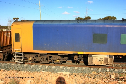 100601 8388
West Kalgoorlie, Pacific National BRS type crew accommodation coach BRS 221, originally built by Victorian Railways Newport Workshops in November 1940 as an AS type first class sitting car for the Spirit of Progress as AS 6, in April 1983 converted to a combined sitting accommodation and a mini refreshment service as BRS type BRS 1, then in September 1985 renumbered to BRS 221. Sold to West Coast Railway mid 1990s, converted to crew car after 2004.
Keywords: BRS-type;BRS221;Victorian-Railways-Newport-WS;AS-type;AS6;BRS-type;BRS1;