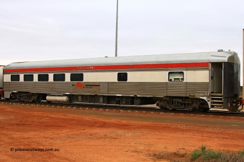 100606 9487
Parkeston, SCT PDAY type crew accommodation car PDAY 001 'Robert Mervin Yates', built by SAR Islington Workshops as a 250 type Bluebird second class railcar number 253 and named 'Pelican' in 1955, written off in 1995 and sold and eventually converted to a crew car by Bluebird Rail Services in 2005.
Keywords: PDAY-type;PDAY001;SAR-Islington-WS;Bluebird;250-type;