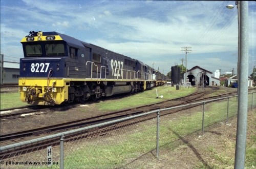 187-22
Yeerongpilly locomotive depot, Freight Rail 82 class Clyde Engineering built EMD model JT42C unit 8227 serial 94-1334. [url=https://goo.gl/maps/MTvf4SEKLkJ2]GeoData[/url].
Keywords: 82-class;8227;Clyde-Engineering-Braemar-NSW;EMD;JT42C;94-1334;