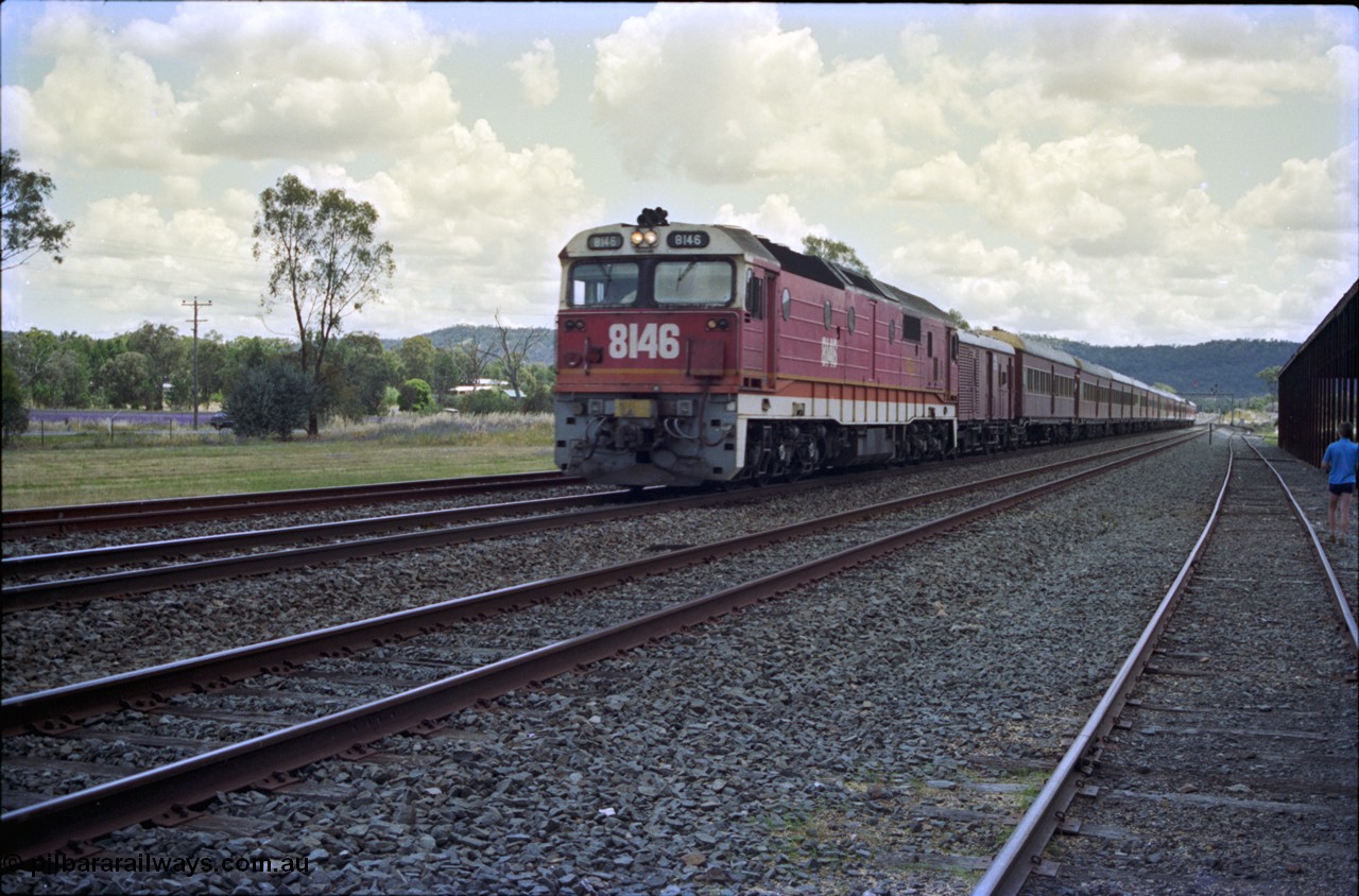 189-15
The Rock, located at the 550.29 km on NSW Main South line, NSWSRA 81 class unit 8146 serial 84-1065 in the candy livery built by Clyde Engineering as EMD model JT26C-2SS, races through with the Inter-Capital Daylight train.
Keywords: 81-class;8145;Clyde-Engineering-Kelso-NSW;EMD;JT26C-2SS;84-1065;