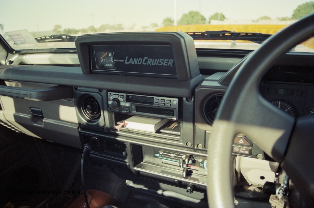 200-37
Midland, view inside car looking at new stereo and rear fuel tank gauge pod that I'd fitted.
