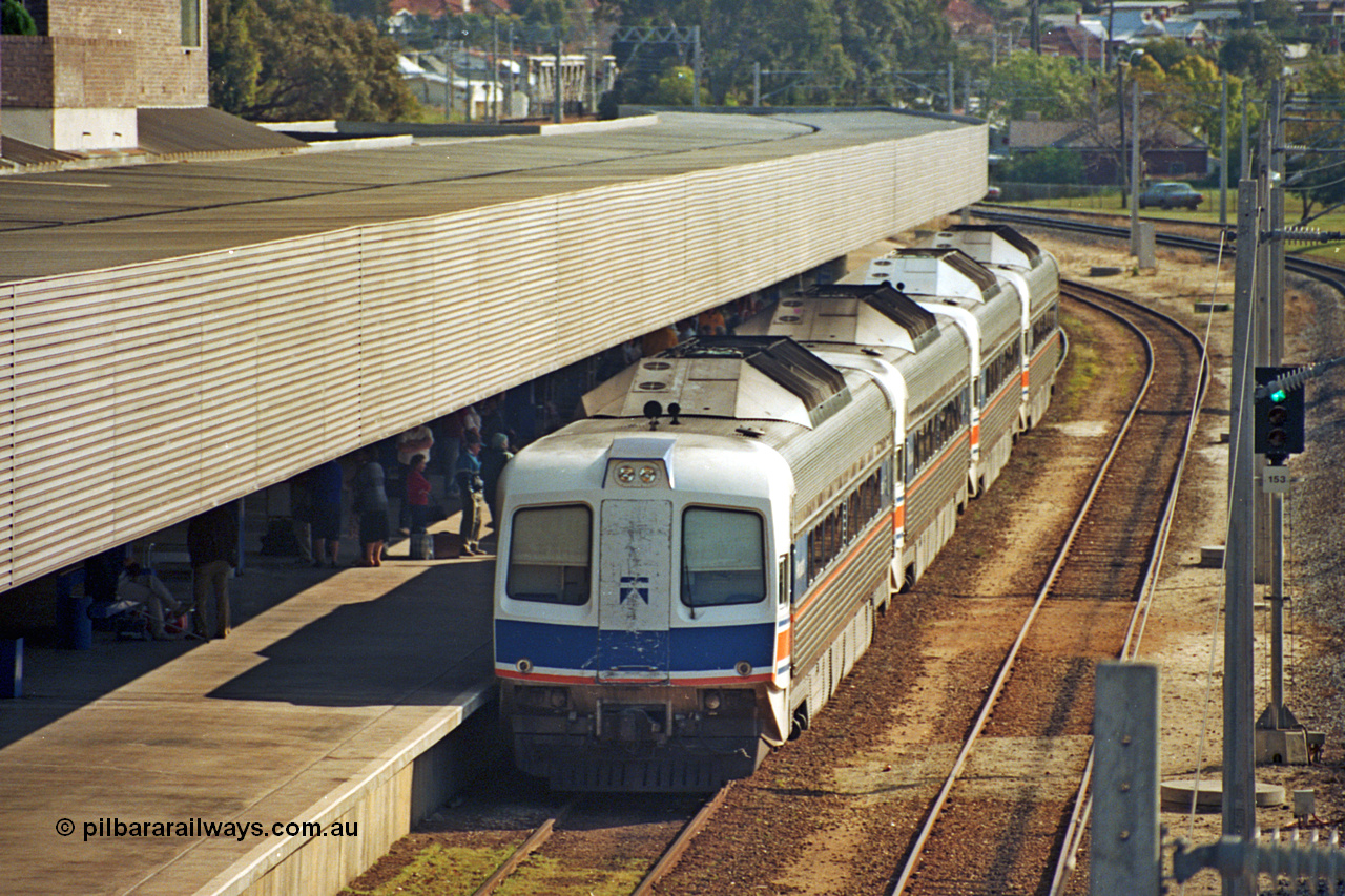 208-1-20
East Perth Passenger Terminal, a four car Prospector set awaits departure time to Kalgoorlie, a WCA class is closest to the camera.
Keywords: WCA-class;Comeng-NSW;