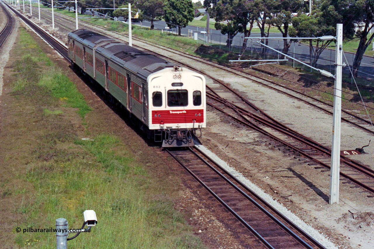 209-13
Ashfield station, narrow gauge Perth to Midland service arrives with an Goninan NSW built ADC class railcar ADC 852 leading an ADL class.
Keywords: ADC-type;ADC852;Goninan-NSW;