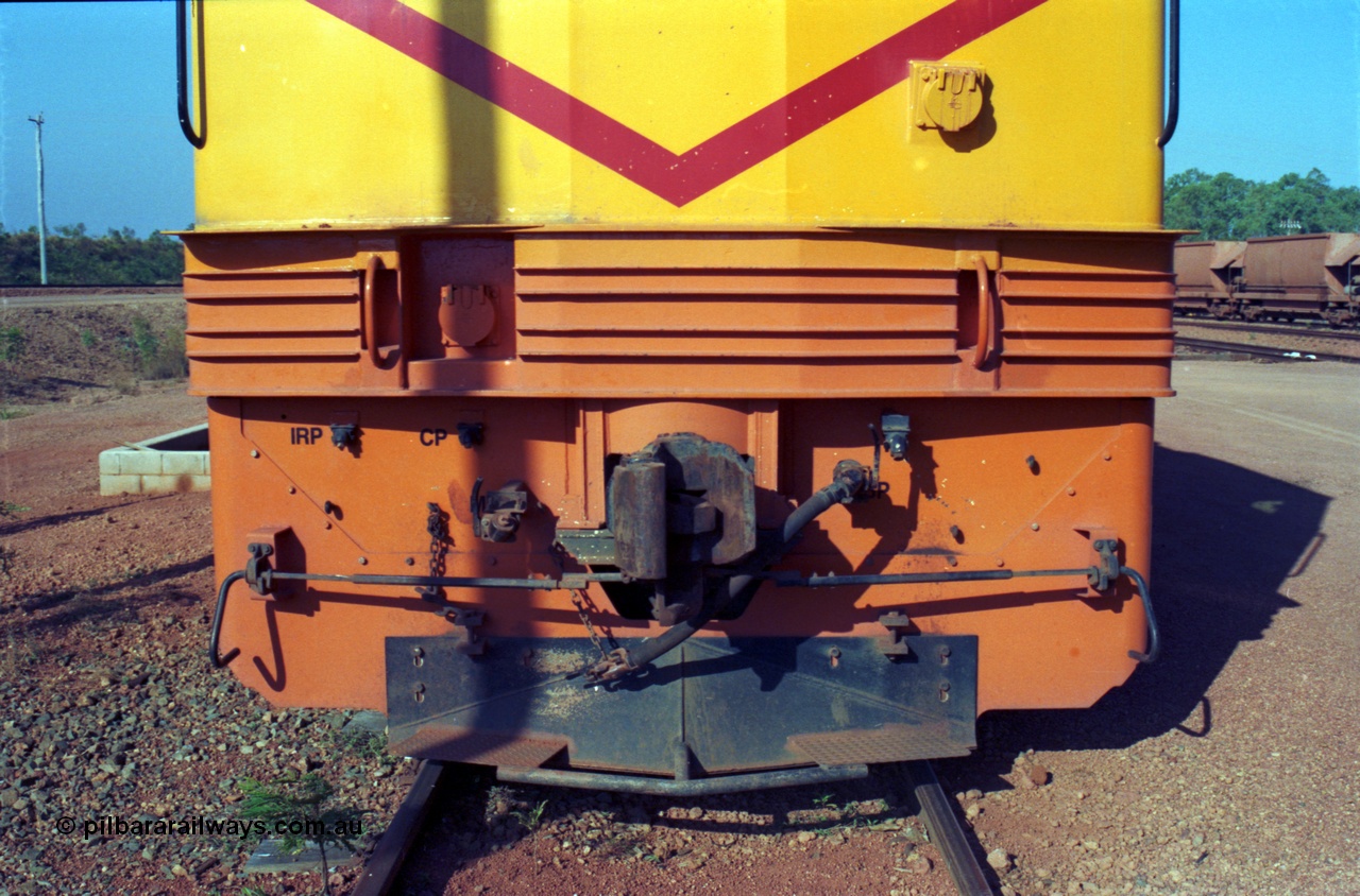 213-28
Weipa, view of pilot on Comalco R 1004, Clyde Engineering built EMD model JT42C built 1990 serial 90-1277, note the difference this in freight only traffic to an [url=http://pilbararailways.com.au/gallery/displayimage.php?pid=623]V/Line N class pilot[/url] used in passenger service.
Keywords: R1004;Clyde-Engineering-Kelso-NSW;EMD;JT26C;90-1277;Comalco;GML10;Cinderella;GML-class;