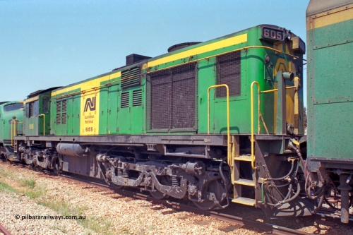 217-12
Peterborough, 600 class locomotive 605 AE Goodwin ALCo model DL541 serial G6015-4 in the shafts of an SP goods train, this unit was rebuilt in 1994 as .
Keywords: 600-class;605;AE-Goodwin;ALCo;DL541;G6015-4;