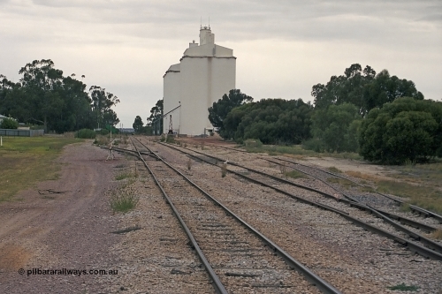 245-31
Minnipa yard looking in the up direction from the down end, on the left is goods siding #1, mainline to Port Lincoln, goods siding #2 and goods siding #3 on the right. April 7, 2003.
