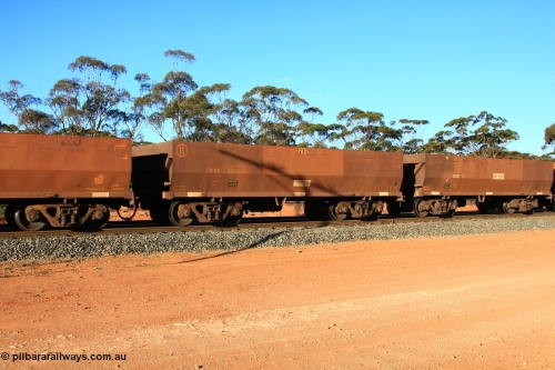 100731 03099
WOE type iron ore waggon WOE 30255 is one of a batch of one hundred and thirty built by Goninan WA between March and August 2001 with serial number 950092-005 and fleet number 605 for Koolyanobbing iron ore operations, empty train arriving at Binduli Triangle, 31st July 2010.
Keywords: WOE-type;WOE30255;Goninan-WA;950092-005;
