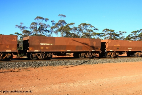 100731 03113
WOE type iron ore waggon WOE 31145 is one of a batch of fifteen built by Goninan WA between April and May 2002 with fleet number 727 for Koolyanobbing iron ore operations, empty train arriving at Binduli Triangle, July 31, 2010.
Keywords: WOE-type;WOE31145;Goninan-WA;