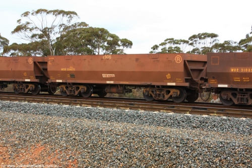 100822 5851
WOE type iron ore waggon WOE 33407 is one of a batch of one hundred and forty one built by United Group Rail WA between November 2005 and April 2006 with serial number 950142-112 and fleet number 8906 for Koolyanobbing iron ore operations, Binduli Triangle 22nd August 2010.
Keywords: WOE-type;WOE33407;United-Group-Rail-WA;950142-112;