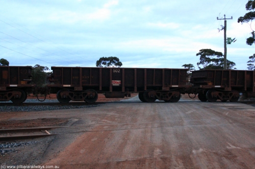 100822 6269
WOD type iron ore waggon WOD 31324 is one of a batch of sixty two built by Goninan WA between April and August 2000 with serial number 950086-012 and fleet number 502 for Koolyanobbing iron ore operations with a 75 ton capacity and a replacement for a WO type waggon number, for Portman Mining to cart their Koolyanobbing iron ore to Esperance, on empty train 1416 at Hampton, August 22, 2010.
Keywords: WOD-type;WOD31324;Goninan-WA;950086-012;