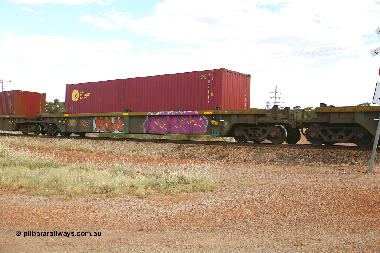 210407 9874
Parkeston, 2MP5 intermodal train, RRXY 9, platform 2 with a CARU Specialized Leasing 40' 4FG1 type container SLZU 750088. The RRXY type 5-pack well waggon set is one of eleven built by Bradken Qld in 2002 for Toll from a Williams-Worley design.
Keywords: RRXY-type;RRXY9;Williams-Worley;Bradken-Rail-Qld;