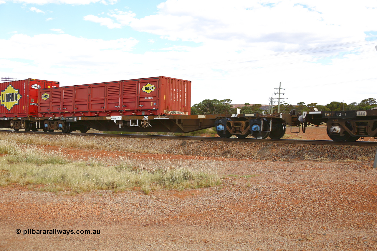 210407 9898
Parkeston, 2MP5 intermodal train, RQSY type container waggon RQSY 15040 was originally built by Goninan NSW as an OCY type in a batch of seventy in 1974/75. Recoded to NQOY, then NQSY, then to National Rail as RQSY in 1994. Loaded with a Linfox half height side door container LSDU 6940059.
Keywords: RQSY-type;RQSY15040;Comeng-NSW;OCY-type;NQOY-type;