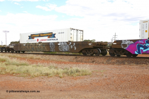 210407 9894
Parkeston, 2MP5 intermodal train, CQWY type well waggon CQWY 5060 well 2, the final set of well waggon pairs were built by Bluebird Rail Operations SA in a batch of sixty pairs in 2008 for CFCLA. Loaded with a 40' Lindsay Transport reefer LTCD 401806.
Keywords: CQWY-type;CQWY5060;CFCLA;Bluebird-Rail-Operations-SA;