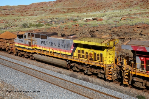 180616 1758
At the 81 km on the Tom Price West mainline, Rio Tinto loco 9431 with serial 54241 a GE Erie built GE model Dash 9-44CW from the 6th order in ROBE Pilbara Rail livery, this unit was from the sixth order of Dash 9-44CW units built at GE Erie in July 2003. 16th June 2018.
Keywords: 9431;GE;Dash-9-44CW;54241;ROBE-Pilbara-Rail;