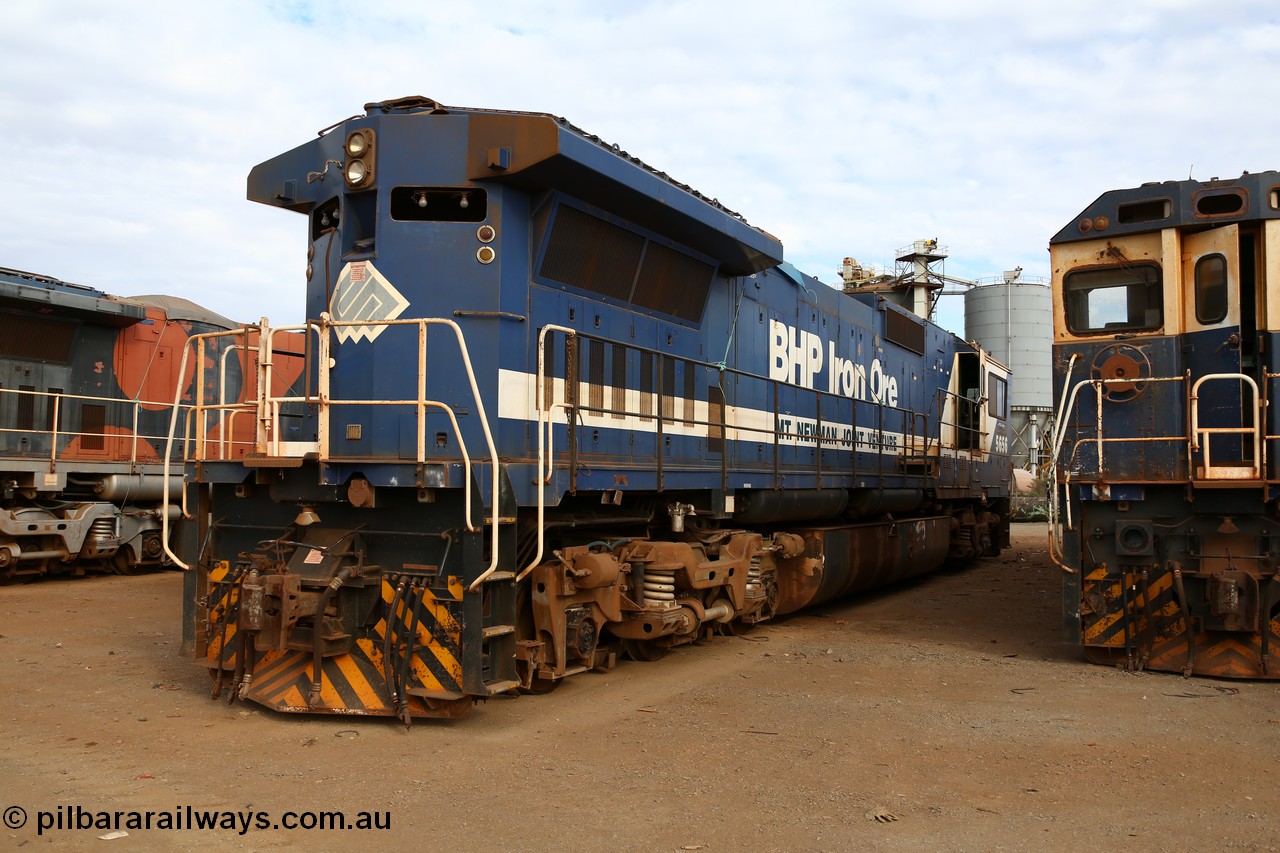 150522 8189
Wedgefield, Sims Metal yard, Goninan WA rebuild CM40-8M unit 5656 serial 8412-01/94-147 awaits the shears. Full details of this unit [url=http://www.pilbararailways.com.au/bhp/loco/bhpb-roster.php] can be seen here [/url].
Keywords: 5656;Goninan;GE;CM40-8M;8412-01/94-147;rebuild;Comeng-NSW;ALCo;M636C;5494;C6084-10;