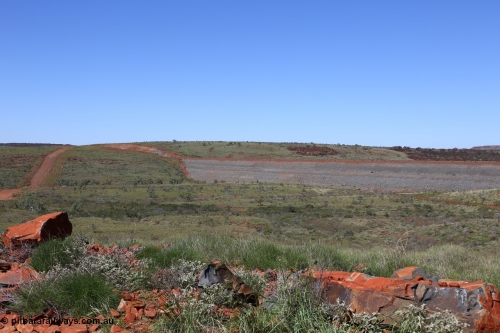 150505 7944
FMG Solomon Line, looking west, earth fill abutment embankment for rail line, Jingarri Creek, view from the western side, expanded view from 7942, access road visible at left. Geodata: [url=https://goo.gl/maps/zDzr79S9ApR2] -22.0525633 118.7199633 [/url].
