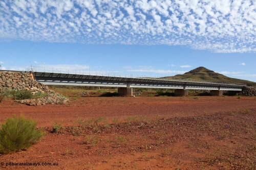 150507 8100
FMG Solomon Line, bridge over the Fortescue River South which drains out of Hamersley Gorge. Geodata: [url=https://goo.gl/maps/UZmg6c3WgpL2] -22.1842517 118.0346950 [/url].

