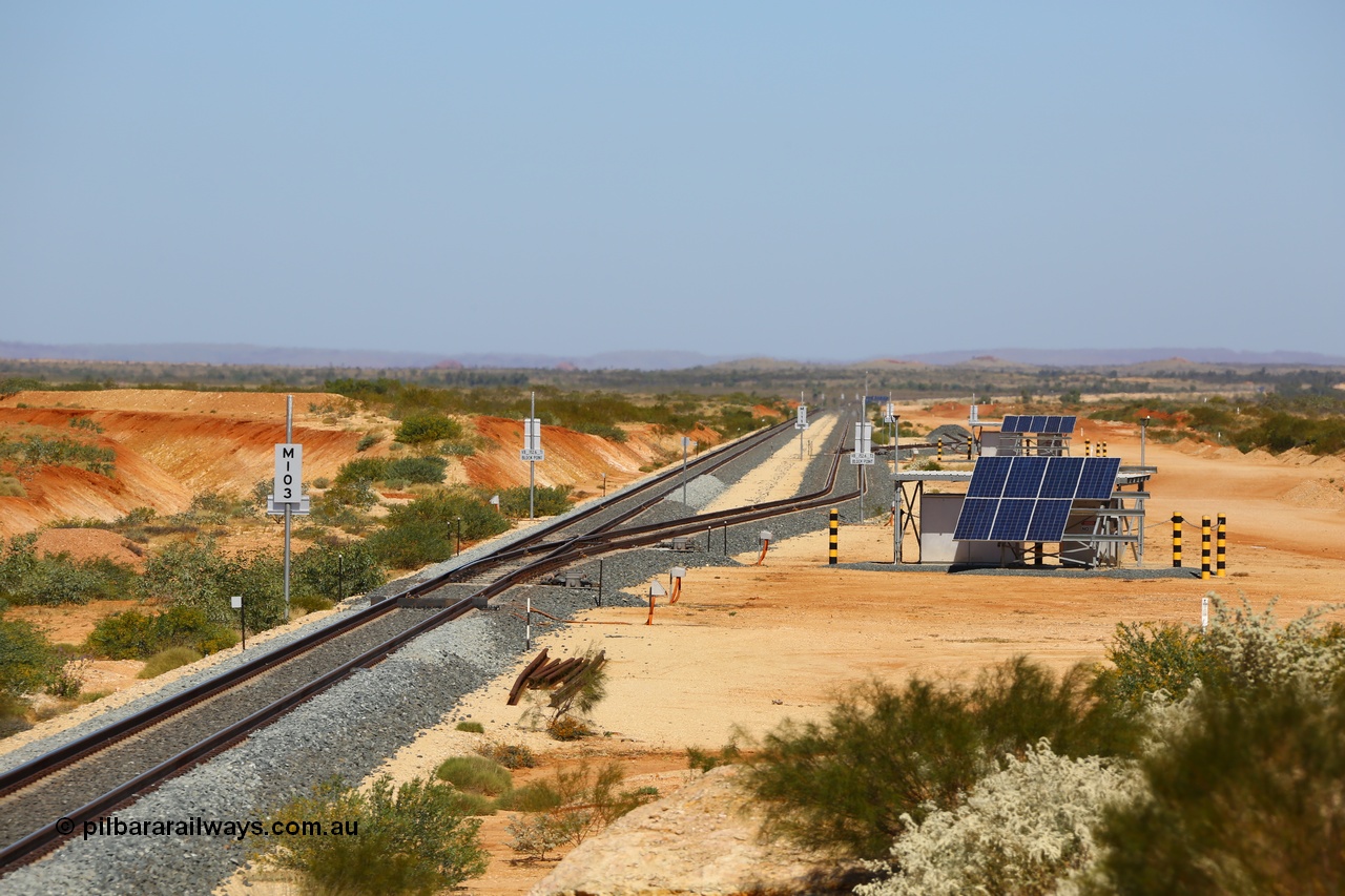 170730 0523
Marubeni Siding, located on the Roy Hill railway at the 152.5 to the 155.8 km, view looking south. [url=https://goo.gl/maps/NaDjvWmCuSk]GeoData[/url].
