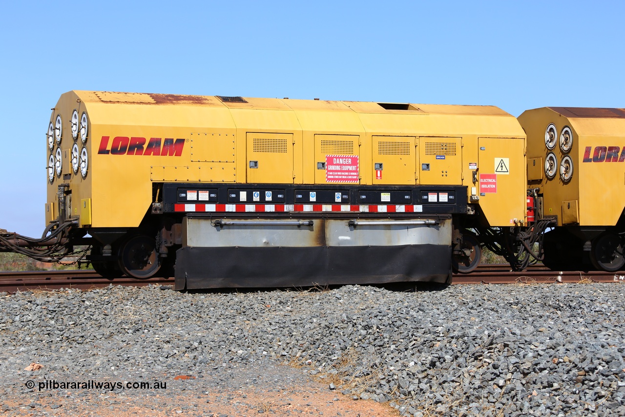 171121 0963
Barker Siding, Loram rail grinder MPC 2, grinder cart. 21st November 2017.
Keywords: Loram;MPC2;rail-grinder;