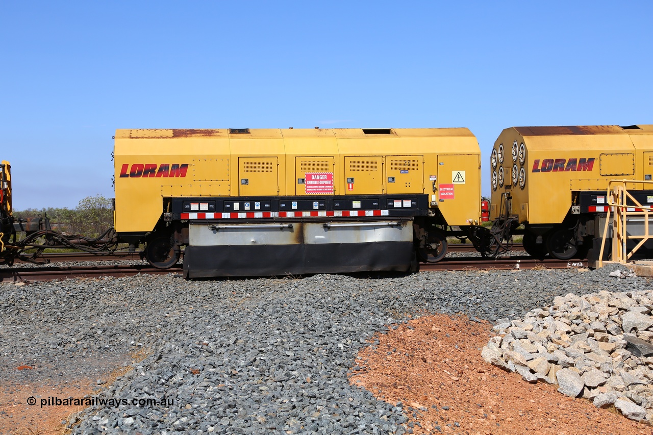 171121 0967
Barker Siding, Loram rail grinder MPC 2, grinder cart. 21st November 2017.
Keywords: Loram;MPC2;rail-grinder;