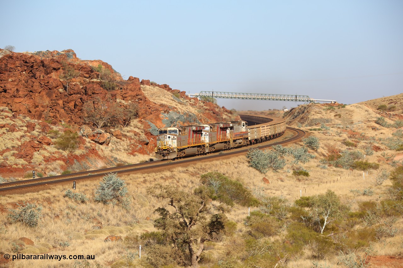 151111 9489
Near the 38 km post, an empty train lead by General Electric ES44DCi units 8160 and 8193 serials 60224 and 61852 and General Electric Dash 9-44CW 7074 serial 47743 on the Cape Lambert line.
Keywords: 8160;GE;ES44DCi;60224;