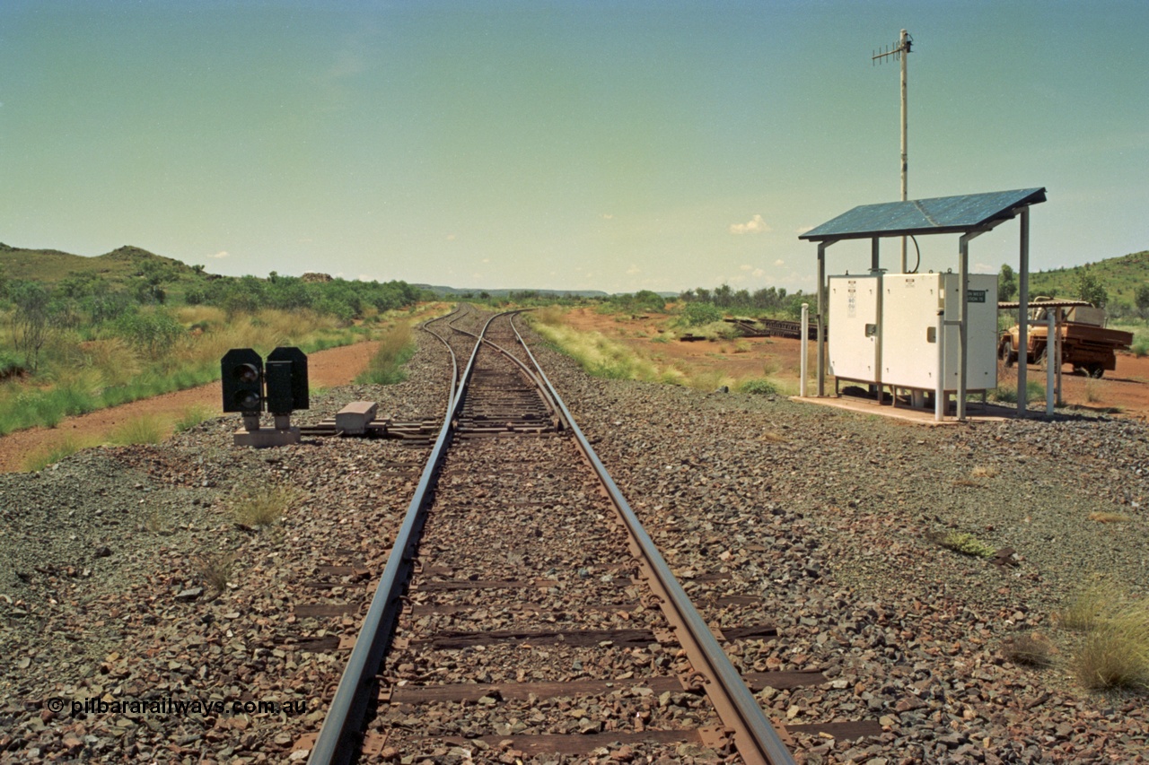 220-06
Rubin Junction looking east from the western end, the line off to the left is the line to Nimingarra Mine with the straight continuing onto Yarrie.
