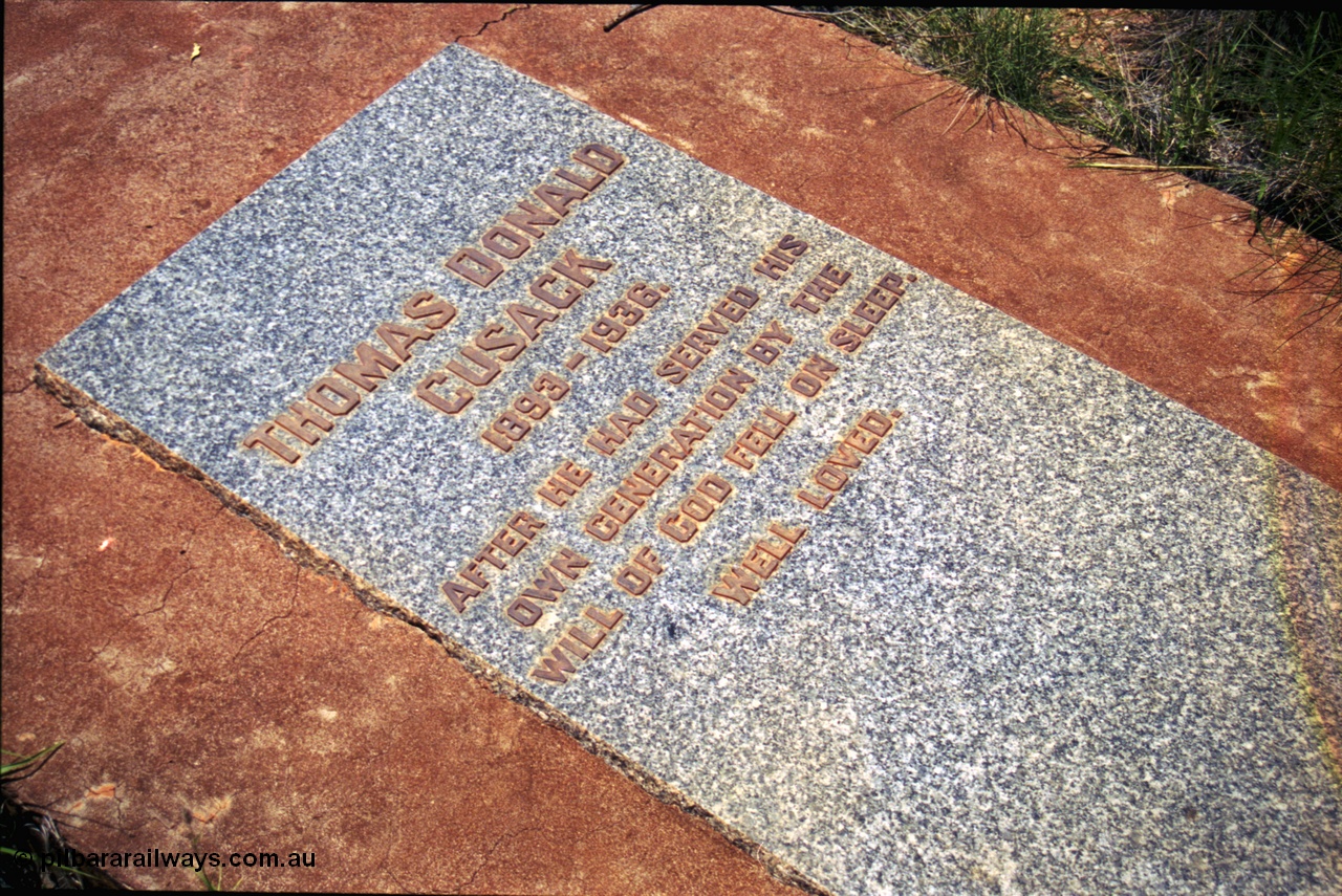 237-29
Tambrey Station, grave of T. D. Cusack, past manager.[url=https://goo.gl/maps/89sgmLuwkjN2] Geodata [/url]. More information can be [url=http://traces.duit.uwa.edu.au/list_property?id=24] found here [/url].
