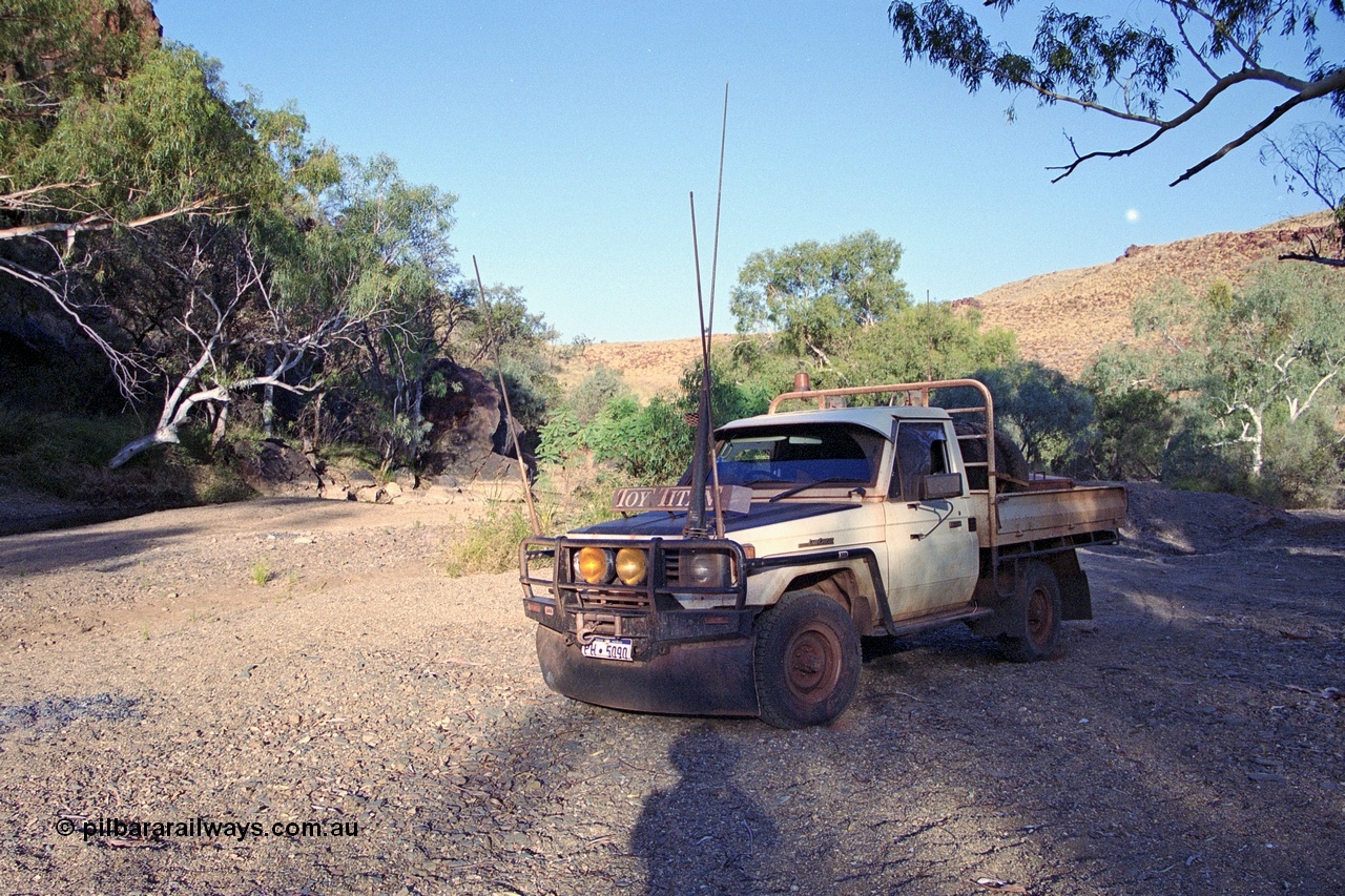 250-18
Water hole somewhere in the Pilbara around the Dampier - Tom Price railway area. 21st October 2000.
