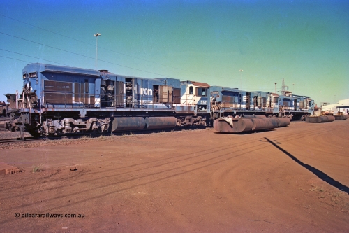 258-06
Nelson Point, Goninan GE rebuild C36-7M unit 5512 serial 4839-08 / 87-076 is in the process of being removed from site bound for Asset Kinetics in Maddington, Perth. May 2002.
Keywords: 5511;Goninan;GE;C36-7M;4839-08/87-076;rebuild;AE-Goodwin;ALCo;C636;5463;G6035-4;