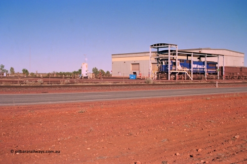 275-01
Boodarie depot and BHP Iron Ore's CM40-8M rebuild locomotive 5645 waits for departure time in the locomotive prep bay with an empty rake for Yarrie mine. A lot has changed here since this images was captured. August 10, 2003.
Keywords: 5645;Goninan;GE;CM40-8M;8281-11/92-134;rebuild;AE-Goodwin;ALCo;M636C;5475;G6047-7;