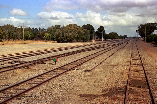 284-12
Narngulu yard looking north west towards the workshops from behind the Hamptons yard, location is roughly [url=https://maps.app.goo.gl/YPmdBeJKqW95BvL89]here[/url]. November 9, 2004.
