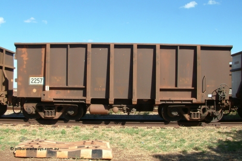 2257 Comeng 040412 144448
Nelson Point, Comeng WA built ore waggon 2257 one of 183 waggons built in 1970. 12th April 2004.
Keywords: 2257;Comeng-WA;BHP-ore-waggon;