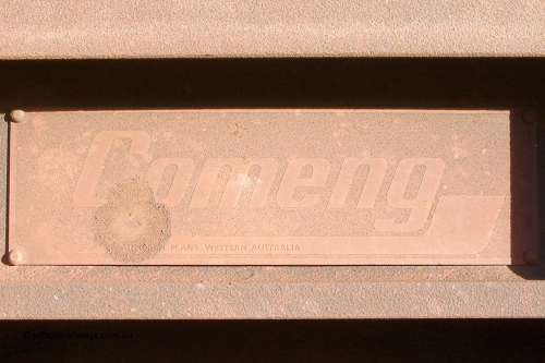 2429 Comeng 040815 170352
BHP Iron Ore waggon 2429 builders plate, a Comeng WA build from the third batch built in 1970. August 15, 2004.
Keywords: 2429;Comeng-WA;BHP-ore-waggon;