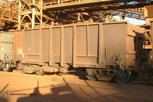 2557 Comeng 040815 170514
Nelson Point, Car Dumper 1, loaded BHP Iron Ore waggon 2557, a Comeng WA build from the fourth batch built in 1970. August 15, 2004.
Keywords: 2557;Comeng-WA;BHP-ore-waggon;