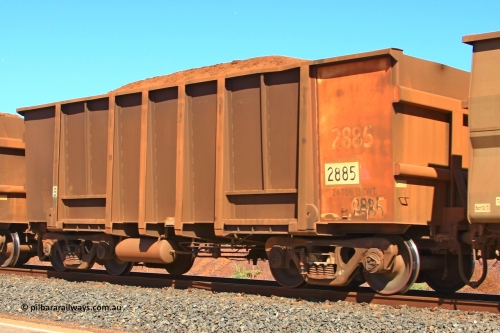 2885 Comeng 110414 0112
Boodarie, loaded BHP Iron Ore waggon 2885, a Comeng WA original build from 1971 that is still pretty original. April 14, 2011.
Keywords: 2885;Comeng-WA;BHP-ore-waggon;