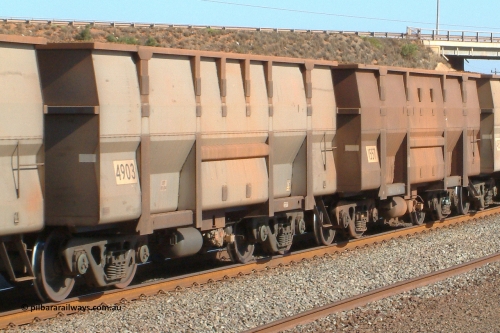 4903 UG 041001 153418
Redbank, loaded BHP Iron Ore waggon 4903, a United Goninan build from rake three. 4903 is of the third rake with serial number 950119-064. October 1, 2004.
Keywords: 4903;United-Goninan-WA;BHP-ore-waggon;