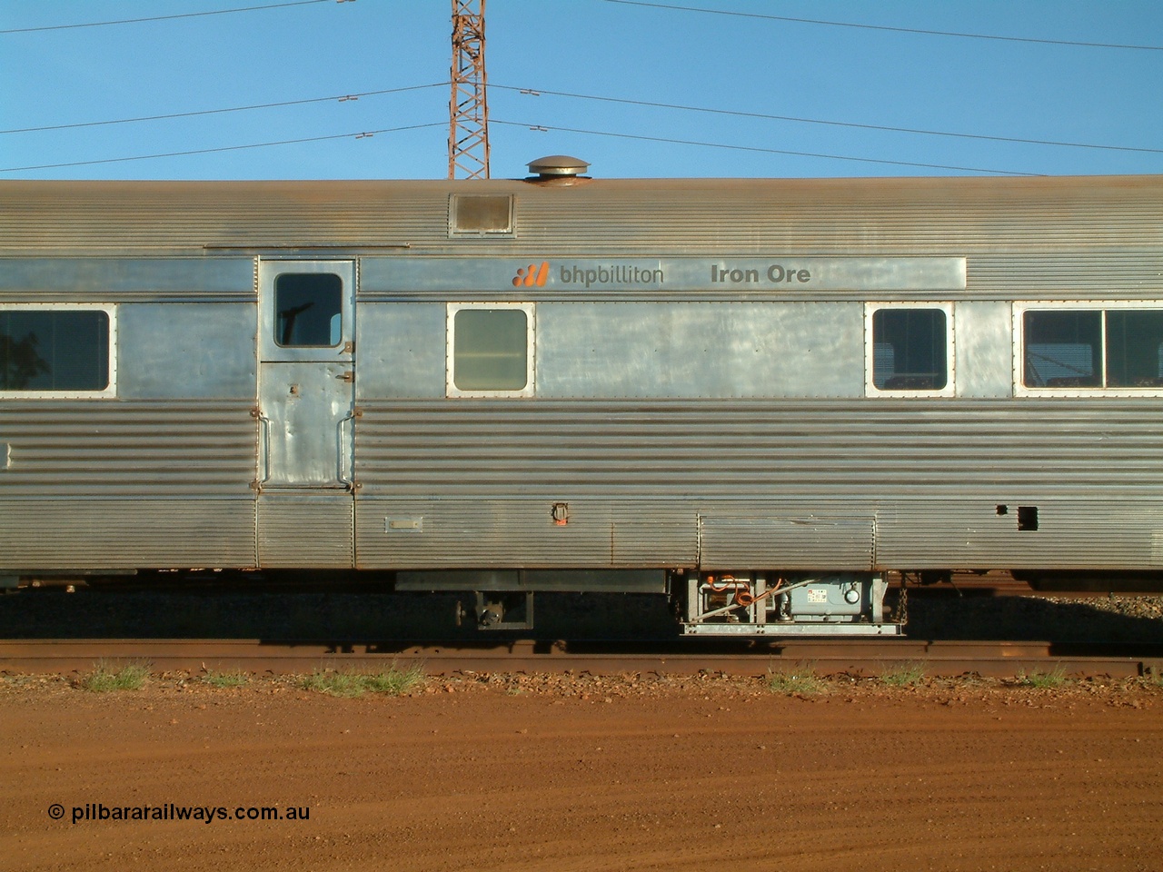 040616 162224
Nelson Point, the Sundowner coach, originally built by E. G. Budd in 1939 numbered 301 as the Silver Star as a diner-parlour-observation coach on the Chicago, Burlington and Quincy Railroad's General Pershing Zephyr train from the 1930s and 1940s. Donated to Mt Newman Mining Co. by AMAX an original joint venture partner to commemorate the projects first 100 million tonnes of iron ore railed between Mount Whaleback mine and the Port Hedland port.
Keywords: Silver-Star;EG-Budd;Sundowner;General-Pershing-Zephyr;301;