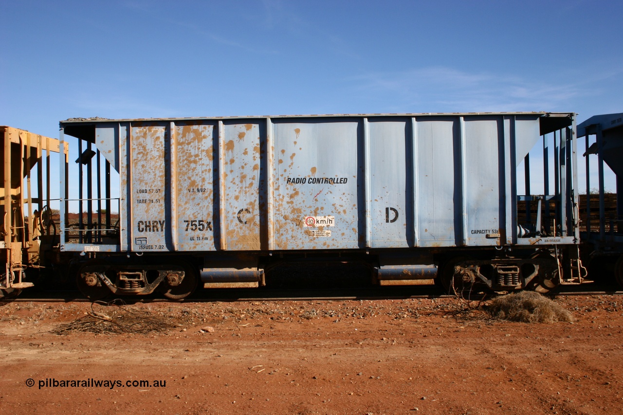 050518 2083
Flash Butt yard, CFCLA hire ballast waggon CHRY type CHRY 755.
Keywords: CHRY-type;CHRY755;CFCLA;CRDX-type;BHP-ballast-waggon;