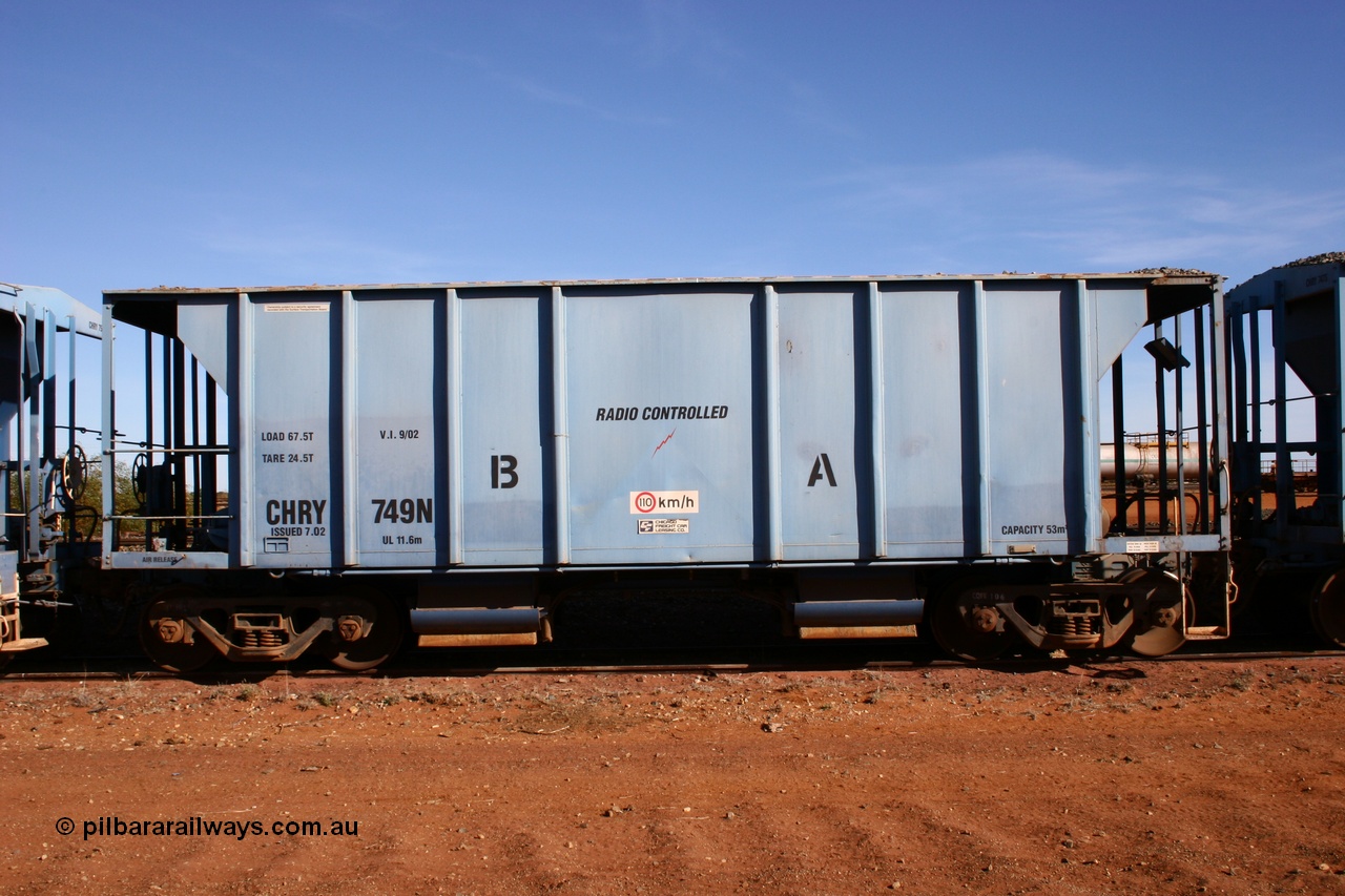 050518 2089
Flash Butt yard, CFCLA hire ballast waggon CHRY type CHRY 749.
Keywords: CHRY-type;CHRY749;CFCLA;CRDX-type;BHP-ballast-waggon;