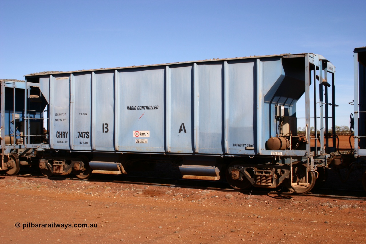 050518 2092
Flash Butt yard, CFCLA hire ballast waggon CHRY type CHRY 747.
Keywords: CHRY-type;CHRY747;CFCLA;CRDX-type;BHP-ballast-waggon;