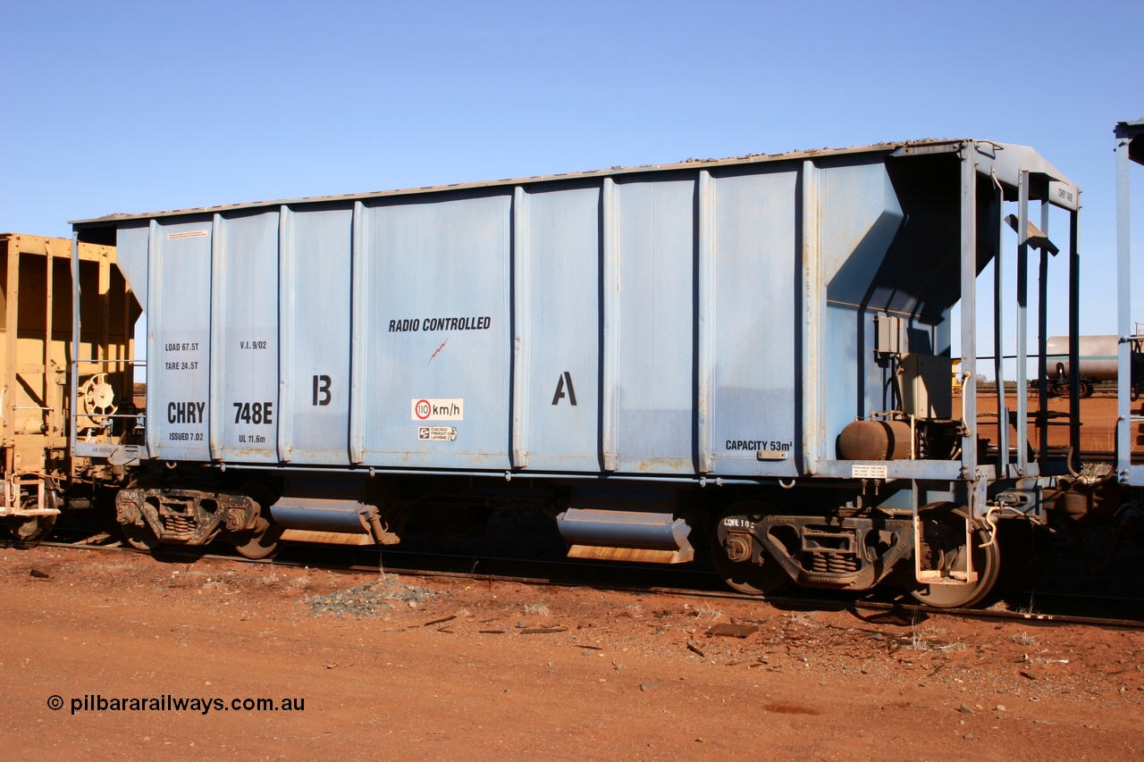 050518 2100
Flash Butt yard, CFCLA hire ballast waggon CHRY type CHRY 748.
Keywords: CHRY-type;CHRY748;CFCLA;CRDX-type;BHP-ballast-waggon;