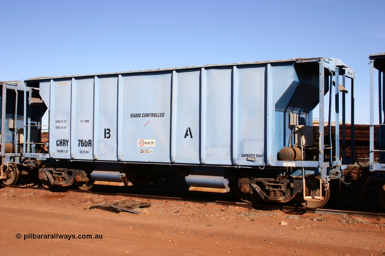 050518 2102
Flash Butt yard, CFCLA hire ballast waggon CHRY type CHRY 760.
Keywords: CHRY-type;CHRY760;CFCLA;CRDX-type;BHP-ballast-waggon;