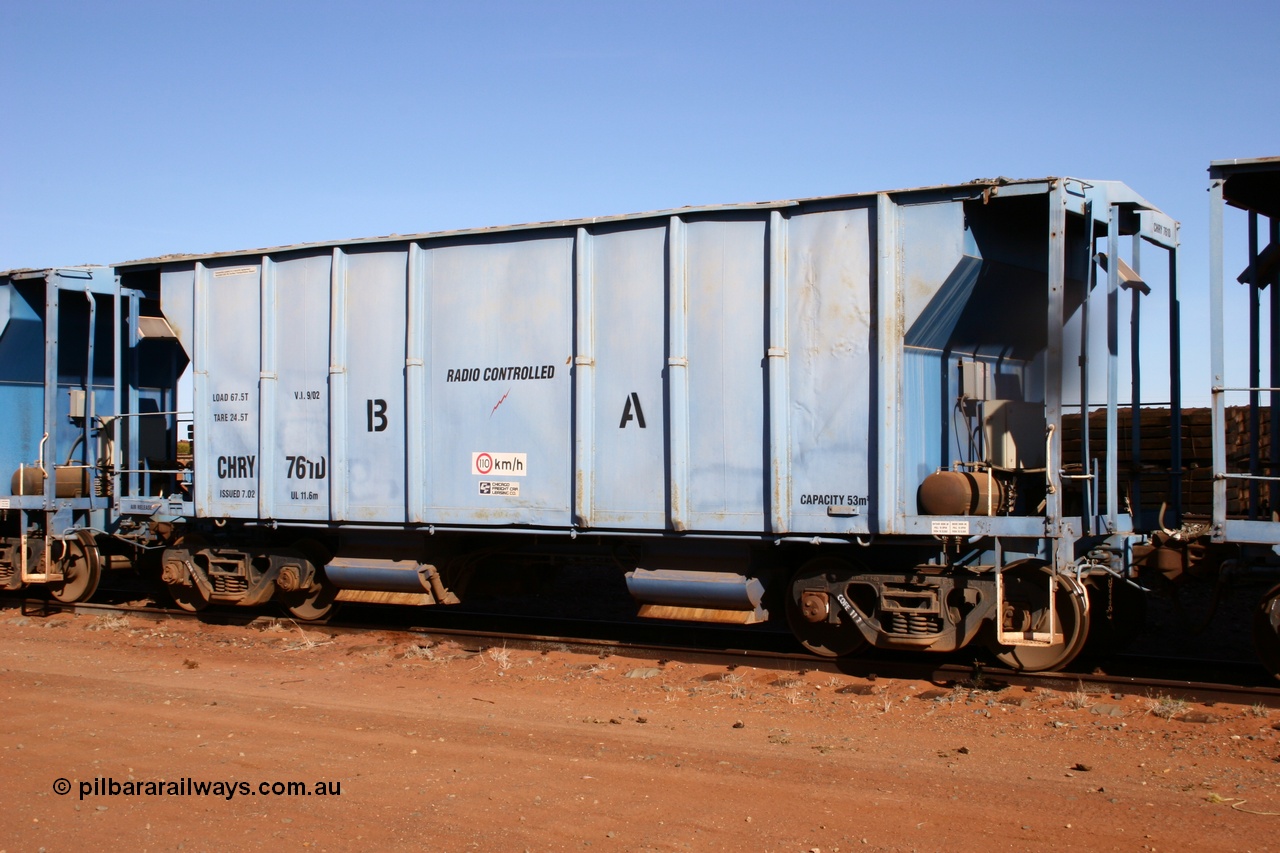 050518 2104
Flash Butt yard, CFCLA hire ballast waggon CHRY type CHRY 761.
Keywords: CHRY-type;CHRY761;CFCLA;CRDX-type;BHP-ballast-waggon;