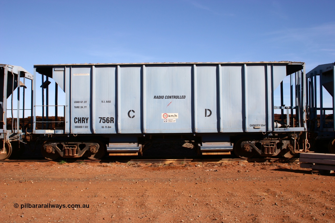 050518 2111
Flash Butt yard, CFCLA hire ballast waggon CHRY type CHRY 756.
Keywords: CHRY-type;CHRY756;CFCLA;CRDX-type;BHP-ballast-waggon;